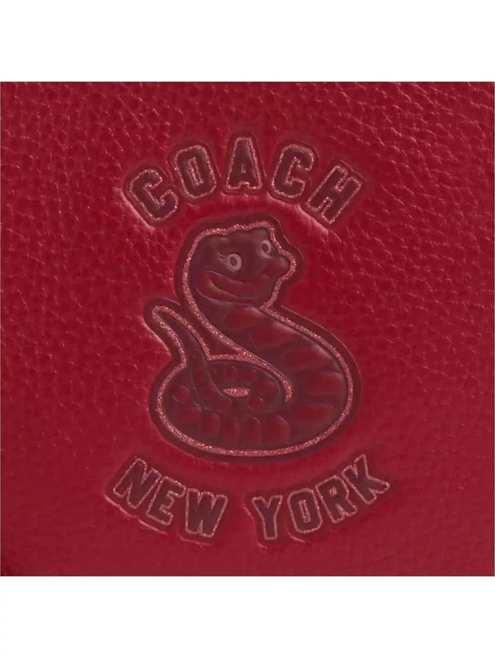 Coach Lunar New Year Corner Zip Wristlet With Snake Graphic NWT Red - Picture 2 of 9